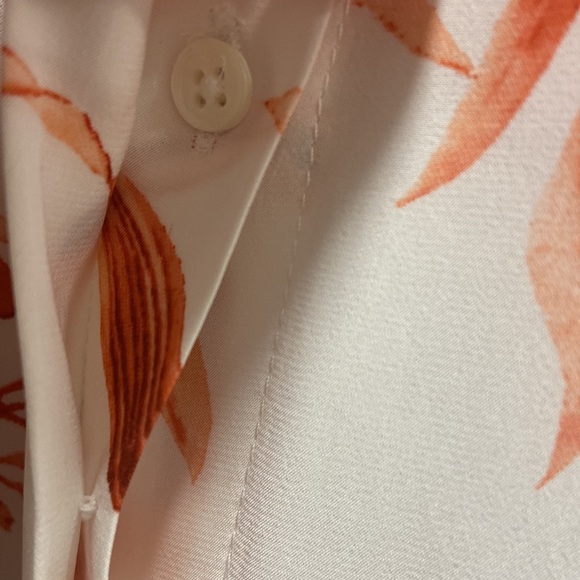 NWT JOIE "JEANEE" Floral-Print 3/4-Sleeve Dress in Porcelain - Size Large - Picture 12 of 13